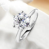 Dazzling 0.5-5CT VVS1 D Colour Moissanite Diamond Solitaire Sterling Silver Ring