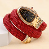 Unique Snake Shape AAA Luxury Fashion Quartz Watches Women's Zircon Diamonds Bling Gold Colour Ladies Watches