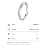 Sterling Silver Design Irregular Geometric Lines Wave AAAA Simulated Diamonds Ring - Anniversary Gift Fine Jewellery - The Jewellery Supermarket