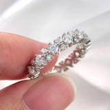 Fine 1.56CTTW VVS1 D Colour Moissanite Diamonds Full Eternity Wedding Silver Ring