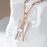 Luxury Personality 14K Filled Rose Gold AAA White Zircon Diamonds Gold and Silver Colour Necklace Fine Jewellery