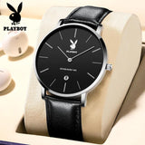 New High Quality Waterproof Fashion Genuine Leather Strap Quartz Wristwatches Luxury Calendar Mens Wristwatches