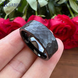 New Multi-Faceted Brushed Finish Fashion 6MM 8MM Men Women Tungsten Hammer Ring - Wedding Ring Popular Jewellery - The Jewellery Supermarket