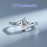 Awesome 0.5CT / 1CT D Colour Moissanite Diamonds Rings For Women Silver Engagement Wedding Diamond Jewellery with GRA