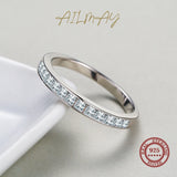 Classic Stackable Sterling Silver Simple Shining AAAA Lab Created Diamond Ring