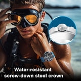 Solar Powered Luxury Quartz 316L Stainless Steel Case Waterproof 300M Dive Watch