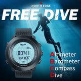 Free Diving Altimeter Barometer Compass 10ATM Waterproof Outdoor Sports Watches