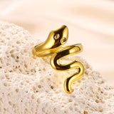 New In Stainless Steel 14K Gold Colour Rings For Women and Girls - Ideal Trendy Fashion Rings, Ideal Gifts - The Jewellery Supermarket