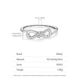 Exquisite Geometric Twisted 925 Sterling Silver AAAA Lab Created Diamond Rings