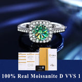 S925 Silver D VVS1 100% Real Moissanite Ring Adjustable Size Pass Diamond with GRA Certificate 18K Plating Rings