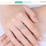 Real 0.5-2 Ct VVS1 Moissanite Diamond Solitaire Rings,  Silver Round Brilliant Diamond Engagement Wedding Jewellery