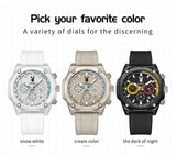 Top Brand Trend Quartz  Business Men's Watches - Original Silicone StrapWaterproof Calendar Multifunction Watches