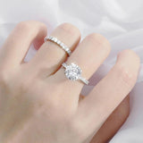 Marvelous D Colour VVS118K White Gold Plated Sterling Silver All Moissanite Row Rings Set For Women Fine Jewellery