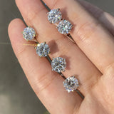 925 Sterling Sliver High-end Crown Moissanite Diamond Heart Screw Stud Earrings For Women
