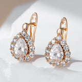 14 Karat Gold Filled Unique Full AAA Zircon Diamonds Fashion Stud Earrings Fine Jewellery