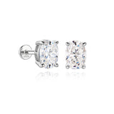 Pear, Princess, Marquise, Cushion Asscher Cut Silver Moissanite Diamonds Stud Earrings