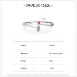 Dazzling Rainbow AAAA Lab Created Diamonds Geometric Design Silver Ring