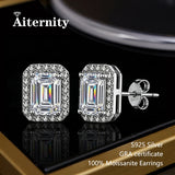 Selection of 0.5-2ct Cut 3EX D VVS1 Moissanite Diamonds Silver Stud Earrings