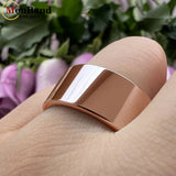 Flat Finish Design 10MM 12MM Wide Glossy Large Men's Shiny Wedding Tungsten Ring