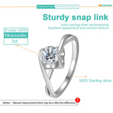 Luxury S925 Sterling Silver VVS1 0.5/1CT Moissanite Heart Design Rings For Women GRA Certified Engagement Jewellery