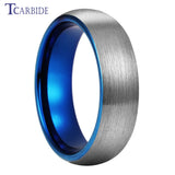 Domed Brushed Multicolor 6mm 8mm Tungsten Engagement Wedding Rings For Women Men