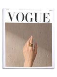 18K Gold Plated Trendy Stainless Steel Layered Hollow Geometric Wide Fashion Ring