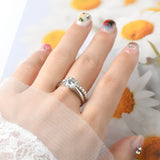 2.0CT VVS1 D Colour Moissanite Diamonds Bridal Set Solitaire Silver Stackable Ring