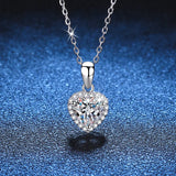 Remarkable 1CT Special Shape Cut Moissanite Diamond 18k White Gold  Plated Heart 925 Sterling Silver Necklace