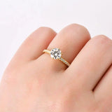 Marvelous VVS1 D1.00CT 6.5MM Round Moissanite Diamond  Silver Wedding Ring