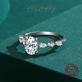 Fashion Oval Top Quality AAAA Lab Created Diamond 925 Sterling Silver Luxury Ring
