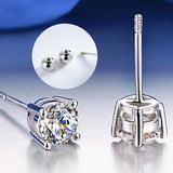 Premium 0.5-2ct Moissanite Diamonds Sterling Silver Stud Earrings for Men Women