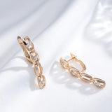 14 Karat Rolled Gold Luxury Trendy Hollow Chain Shape Long Dangle Earrings For Women