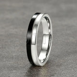 Fashion 4mm Two Tone Tungsten Carbide Wedding Egagement Rings For Men and Women
