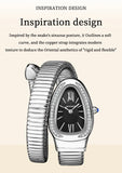 New Arrival Retro Style Light Luxury With Snake Shaped Zircon Diamond Inlay Women's Quartz Watches
