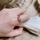 New Fashion 14K Filled Rose Gold Hollow Flower Pink Natural AAA Zircon Crystals - Ethnic Bridal Vintage Jewellery