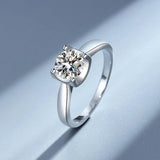 Luxury 0.5-3CT VVS1 Moissanite Diamond Classic Bull Rings For Women 925 Silver Wedding Engagement Fine Jewellery