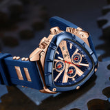 Top Fashion Triangle Chronograph Military Sport Army Mens Watches Luxury Waterproof Quartz Wristwatches