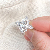3 Stone 3 Carat D Colour Marquise Cut Moissanite Diamond Ring S925 Silver Wedding Engagement Certified Jewellery