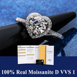 S925 Silver D VVS1 100% Real Moissanite Ring Adjustable Size Pass Diamond with GRA Certificate 18K Plating Rings