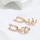 14 Gold Filled Drop Earrings AAA Lab Created Zircon Diamonds Rotate Earrings
