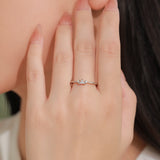 Minimalist Geometric Triangle Sterling Silver AAAA Lab Created Diamonds Ring