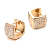 Excellent Square Rolled 14K Rose Gold Fashion AAA Zircon Diamonds Earrings -  Luxury Trendy Fine Jewellery