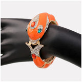 New Unique Design 6 Colours Gold Plated with Full AAA Rhinestones Dolphin Animal Enamel Statement Bracelet Bangle - The Jewellery Supermarket