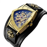 New Personalized Fashion Triangle Hollow Men's Mechanical Watch - Leisure Retro Fully Automatic Mechanical Watch