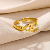 New In Stainless Steel 14K Gold Colour Rings For Women and Girls - Ideal Trendy Fashion Rings, Ideal Gifts - The Jewellery Supermarket