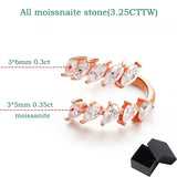 10 Stones 3.25cttw Pear/marquise Cut VVS1 D Colour Moissanite Diamonds Silver Rings