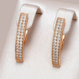 14 Karat Gold Filled Fashion Full AAA Zircon LDiamonds Long Square English Earrings