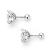 Awesome 18KGP Colour 0.2ct- 4ct Moissanite Diamonds Screw Back Silver Stud Earrings Fine Jewellery - The Jewellery Supermarket