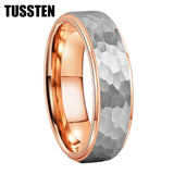 New Arrival Cool Hammer Multicolor Color Step Edges Tungsten Carbide Wedding Rings For Men Women - The Jewellery Supermarket