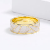 Classic 18KGP White Women's Handmade Enamel Party Ring